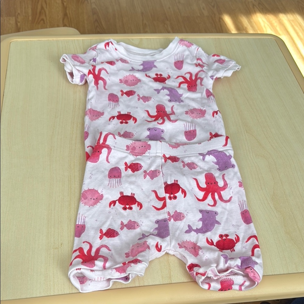 Cute Octopus and Crab toddler matching set